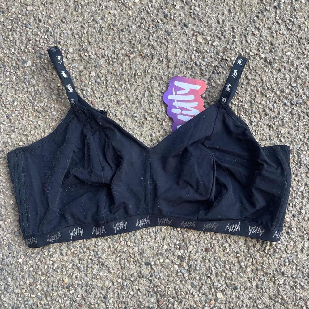 Black Yitty Bralette with sparkle and clasp